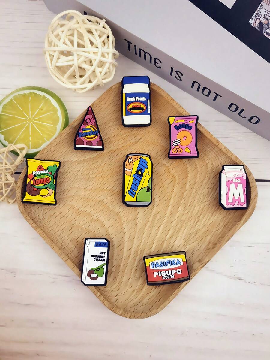 1 Set Of 8pcs Candy Pattern Accessories For Sandals, Bracelets, Slippers, Phone Decoration, Suitable For Dessert Lovers, Birthday & Holiday Gifts