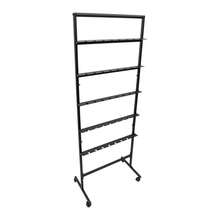 Soporte para Copas de Champán para Fiestas, Expositor de Metal de 5 Niveles para Copas de Champán, Soporte para Copas de Vino con Ruedas Giratorias - Oro - Ver 10