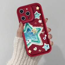 Designed For IPhone 16/15/14/13/12/11 Pro, This Case Overflows With Dreamy, Starry Charm-Textured Star Motifs In Soft, Gradient Hues, Forming A Sweet, Cosmos - Filled Pattern, Creating A Cozy, Whimsical Vibe. Crafted From Durable TPU, It's Scratch - Resistant, Slip - Proof, Gifting Your Phone A Shield Of Tender, Star - Themed Magic. Supports Wireless Charging, So It Balances Everyday Practicality With A Touch Of Delightfully Celestial, Star - Studded Romance-Each Grip Feels Like A Reach For The Stars, Merging Function And Adorably Sweet, Cosmos - Inspired Flair! - 白色 - 查看 5