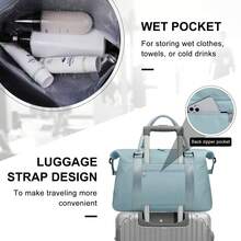 Travel Duffle Bag Large Sports Gym Bag Carry On Bag Waterproof Shoulder Weekender Bag Overnight Bags For Women Lightweight Gym Tote Bag Luggage Bag Hospital Bag Duffel Bag With Wet Pocket - Màu xanh lam - Xem 2