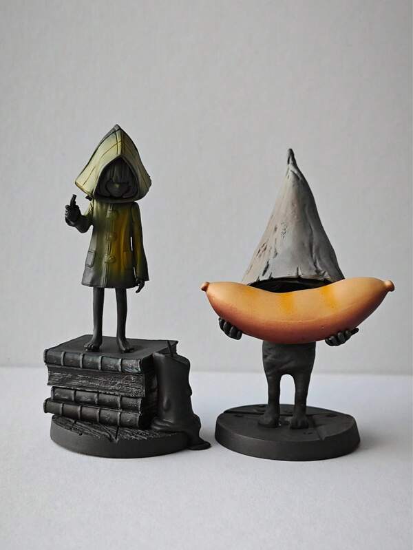 Little Nightmares-Mono & Six & Nome & The Lady & Twins Chef Game Character Character PVC Figure Collectible Decor Toy Suitable For Car/Desk/Home Decor Figurine Statue Or Fan's Gifts/Collectible Gift,Party And Halloween Toy Decoration