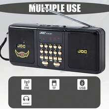 SENBOWE 便携式收音机，FM/USB/卡模式，音量调节旋钮，高品质无线扬声器，桌面收音机，3.5 毫米耳机插孔，适合露营、骑自行车、聚会、礼物，HIFI 音质，便携式防丢失挂绳 1200mAh - 彩色 - 查看 4