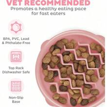 Outward Hound Fun Feeder Slo Bowl, Slow Feeder Dog Bowl, Medium/Mini, Turquoise - 粉色 - 查看 3