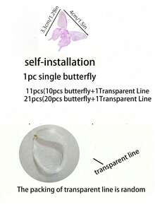 21 món đồ trang trí hình bướm tự làm, thích hợp cho cây thông Noel, đám cưới, trang trí phòng ngủ, mặt dây chuyền hình bướm pha lê, rèm hoa bướm tự làm, rèm bướm thời trang, trang trí đám cưới, nền hồng/tím, đồ trang trí bướm tự làm cho phòng, sinh nhật, tiệc tùng, phông nền đám cưới - Màu tím - Xem 3