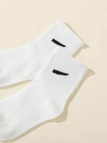 10 أزواج من الجوارب متوسطة الطول ذات اللون الأحادي الأسود/الأبيض/الرمادي، قابلة للتنفس للاستخدام اليومي والرياضي، عودة إلى المدرسة