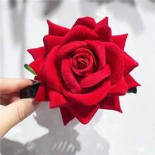 1个玫瑰花发夹，适合日常佩戴、节日派对、情人节等场合，是女士秋季、冬季和夏季海滩度假必备的发饰。 - 彩色 - 查看 6