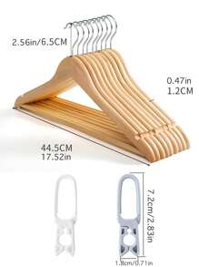 7/25/50 件重型实木衣架 + XL 塑料夹 - 加厚防滑无痕晾衣套装，适用于被子、精品衣架、家庭洗衣房；适用于房东、家庭、服装店乔迁之喜的商业级悬挂解决方案 - 彩色 - 查看 12