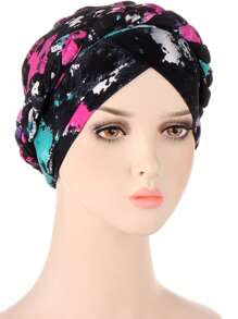 1 件全新扎染拉绒编织头带，短辫子可隐藏头发围巾帽子 - 彩色 - 查看 13