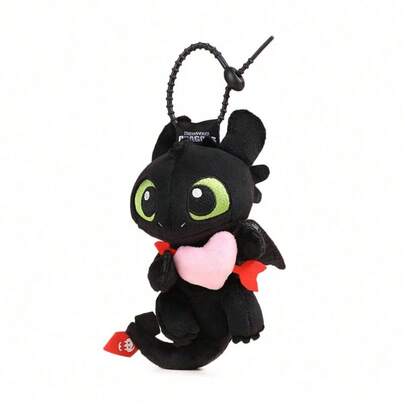 Universal Pictures Serie oficial con licencia - Lindo Toothless de 13 cm de peluche colgante/llavero/gancho para mochila, juguete de peluche sentado, regalo de cumpleaños