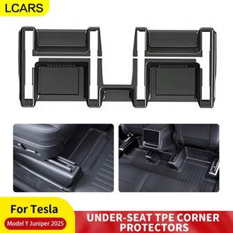  LCARS Exclusive Design Car Interior Accessory Set, Suitable For Tesla Model Juniper Y 2025, Including TPE Seat Corner Protection, Seat Slide Rail Kick Protector, Car Floor Mats