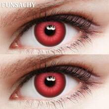 FUNSACHY 1 对装角色扮演黑白隐形眼镜，适用于吸血鬼角色扮演者动漫角色扮演隐形眼镜，用于眼睛，化妆品，彩色眼瞳，年度使用万圣节服装角色扮演 - FROYA-RED - 查看 5