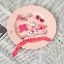 Phụ kiện móc dây xích dòng MINISO, thể hiện cá tính riêng, thích hợp để trang trí giày dép hoặc túi xách (1 chiếc) - Hồng - Xem 2