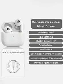 Pro5 Bluetooth Headphones Wireless Earbuds, Lossless Audio - Quality Guarantee, Bluetooth 5.3, Ultra-Long Battery Life Compatible With IOS/Android - White - View 5