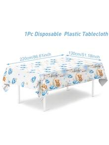 1 chiếc khăn trải bàn tiệc mừng em bé hình gấu xanh, khăn trải bàn dùng một lần chống thấm nước họa tiết gấu xanh đáng yêu, hoàn hảo để trang trí tiệc sinh nhật lần thứ nhất của bé gái, tiệc tiết lộ giới tính, sự kiện tại nhà, trang trí tiệc mừng em bé, khăn trải bàn tiệc tiết lộ giới tính, quà tặng tiệc em bé, khăn trải bàn bàn ăn, tủ, quầy bar, dễ dàng vệ sinh. - Gấu xanh - Xem 4