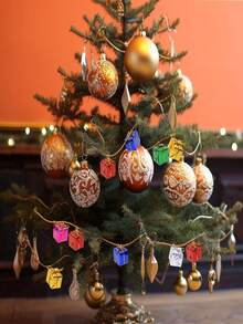 12pcs Christmas Shiny Mini Box Ornaments - Assorted Color Metallic Foil Packaged Decorative Boxes For Christmas Tree Hanging Decor - متعدد الألوان - مشاهدة 5