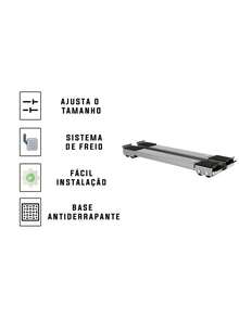 Adjustable Wheeled Support For Dishwasher/Refrigerator/Washing Machine And Appliances – Reinforced Aluminum Base/200kg Capacity - Prata - 查看 8