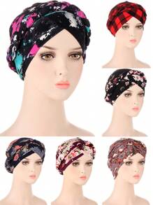 1 件全新扎染拉绒编织头带，短辫子可隐藏头发围巾帽子 - 彩色 - 查看 8