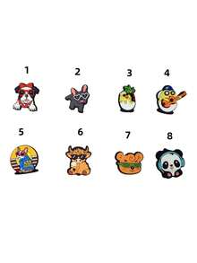 8pcs/Set Hip Hop Music Series Cartoon Pattern Accessories For Sandals, Bracelets, Slippers, Phone Decoration, Suitable For Music Lovers Birthday & Holiday Gifts