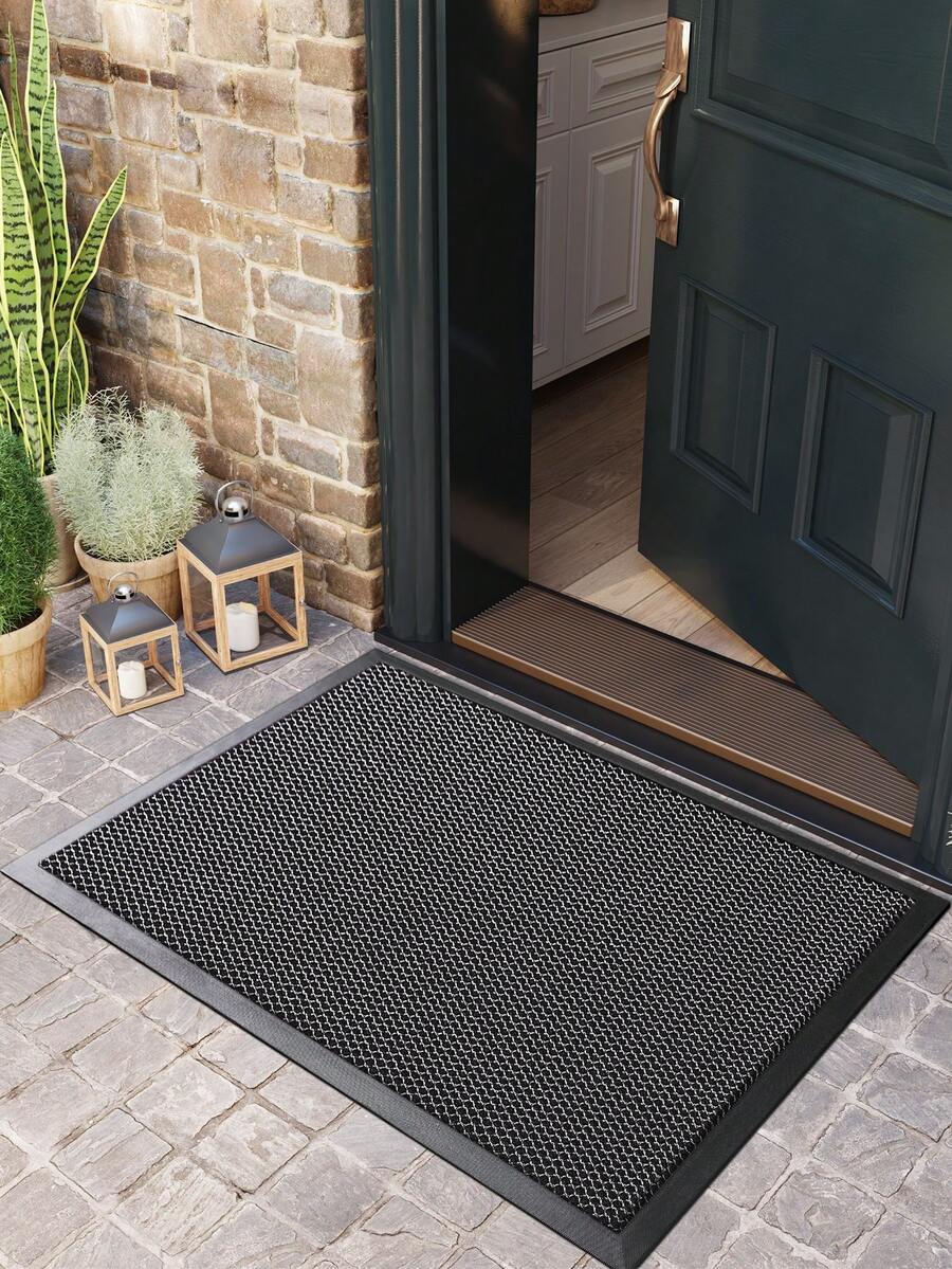 DAJIANG 1pc Thick PVC Rubber Doormat With Elastic Mesh, Non-Slip & Waterproof, Suitable For Indoor & Outdoor Use, Easy To Clean (Hand Wash Only), Applicable For Home And Commercial Spaces, Available In Multiple Sizes, Can Be Used As Entryway, Bathroom, Kitchen Decor, Also Suitable As Kitchen Rug