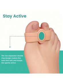 Soft Gel Toe Separators, For Foot Care - Flexible Gel Toe Seperators For Yoga And Everyday Relaxation - 2 Loops, Reusable Design - Toe Separators, Fits Men And Women - Multicolor - View 10