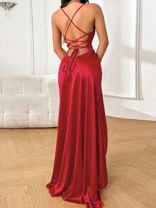 Đầm hè WOWDARK, màu đỏ lãng mạn, trang phục ngày Valentine, đầm dự tiệc thời trang cổ vuông, bèo nhún buộc dây phía sau, chân váy xếp ly, thanh lịch cho ngày Valentine, hẹn hò, tụ họp, tiệc tùng, du lịch, kỳ nghỉ, đám cưới trên bãi biển mùa xuân. - Đỏ - Xem 6