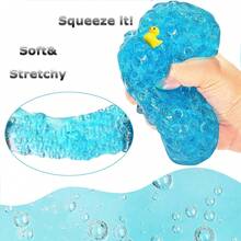 Premade Sky Blue Jelly Cube Glimmer Crunchy Crystal Slime, Includes 4 Sets Of Add-Ins, Sensory And Tactile Stimulation, Stress Relief, Party Favors For Girls & Boys,Kids Christmas Gifts For Boys Girls(Random) - Việt quất xanh - Xem 5