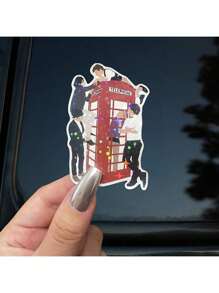 一体式卡通乙烯基贴纸 - 哑光饰面，用于汽车、笔记本电脑和滑板的自粘贴花 - 一次性设计