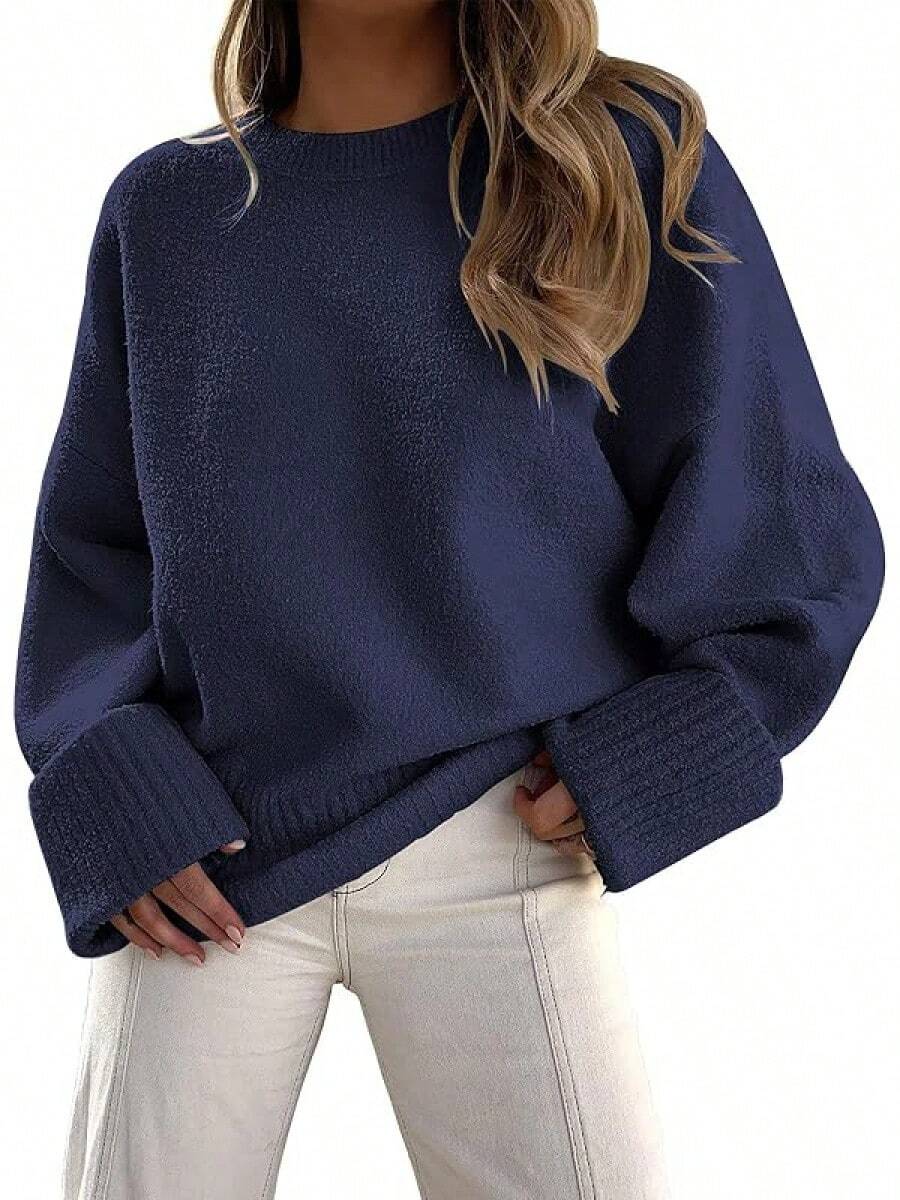 Women's Oversized Sweaters Fuzzy Chunky Warm Pullover Sweater/Vacation Outfits Women/Valentine Outfits For Women - 藏蓝色 - 查看 1