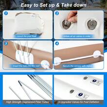 Canopy Inflatable Pool Float Lounge Swimming Raft - square - View 9