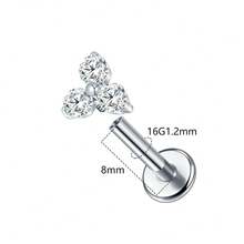 1 chiếc khuyên tai dạng đinh tán ren trong bằng titan đính đá Zirconia trắng, thích hợp cho xỏ khuyên vành tai và sụn tai dành cho nữ. - TC360 - Xem 3