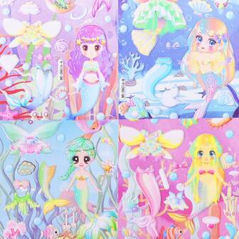 4pcs/Set Funny Christmas Dress Up Stickers, Cartoon Stickers For Stationery, Cute Stickers For Fridge, Luggage, Scrapbooking, Great Gift For Daughter On Halloween, Christmas, Birthday