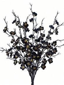 4/8pcs Artificial Flowers White Plum Blossom 21.7'' Fake Winter Sweet Long Stem Plastic Flowers Home Hotel Office Wedding Party Garden Decor