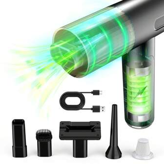 IAGREEA IAGREEA Handheld Vacuum Cleaner | Car Vacuum For Home & Vehicle | 80W Powerful Suction | Portable Foldable Design | Stylish Black | Multi-Accessories Kit | Lightweight For Women | Cordless Convenience | 1800mAh Battery | Fast Charging | Effortless Cleaning | Pet Hair Master | Compact Storage | Durable & Perfect For Small Spaces