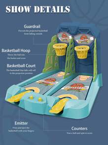 NEUSNEY 2-Player Tabletop Basketball Game, Mini Finger Flick Shooting Toy, Interactive Parent-Child Puzzle Game, Gift For Boys & Girls, Random Accessories Included - Multicolor - View 8