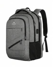 MATEIN 17 Inch Laptop Backpack For Men And Women, TSA Approved Water-Resistant School Bookbag With USB Charging Port, Anti-Theft Business Travel Backpack For College, Work, And Commute, Back To School Gift For Students And Professionals, Grey - Grey - View 2