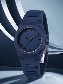 1pc Men's Fashion Casual Personalized Arabic Numeral Dial Quartz Watch, Suitable For Daily Wear Or As Holiday Gift - Multicolor - View 8