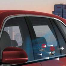 Easypie Selection 4pcs/2pcs Car Window Sun Shade Mosquito Net, Universal Full Coverage Anti-UV Curtain - Black - View 8