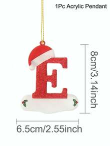 1pc Christmas Tree Decoration Letter Pendant 26 Letters Acrylic Pendant Xmas New Year Decor Ornament Home Holiday,Christmas Tree Ornaments For Ornament Personalized,Christmas