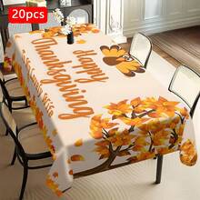 1/20 piezas Mantel de Acción de Gracias de otoño, hoja de arce amarilla clásica, mantel de otoño con patrón de pavo lindo, decoración de Acción de Gracias, fiesta de cosecha y estilo rural, adecuado para cocina, comedor, restaurante, decoración interior y exterior - Multicolor - Ver 13