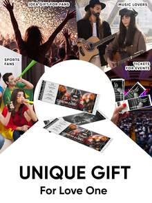 1pc/2pcs/3pcs Custom Concert Ticket, Custom Ticket, Custom Stub, Personalized Concert Event Ticket, Personalized Ticket, 22*7cm, Gift Souvenir, Keepsake Gift, Concert Ticket Gift Surprise, Personalised Event, Memorabilia, Ways To Gift Concerts, Ideal For Birthday, Valentine's Day, Graduation, Anniversaries, Perfect Gift For Friends, Family, Gift For Him, Gift For Her,Christmas Gift Supplies - Style 6 - View 5