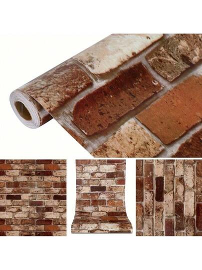Roll Of 3D Brick Pattern Self Adhesive Wallpaper|PVC Material|Easy To Peel Off Paste, Removable|Modern Home ation, Bedrooms Living Rooms|Realistic Rood Bruin Texture Wand Stickers| Furniture Renovation, Easy Upgrade Furnishing|Brick |Textured Bed Room Wallpaper Paper Kitchen view 5