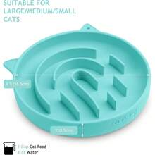 CW Silicone Slow Feeder Dog Cat Bowls Interactive Puzzle Toy For Pets Dry Wet Food Training Keeps Dogs Cats Busy Prevents Puppy Kitty Overeating Cyan 1.4 Cup - 1,4 cốc - Xem 3