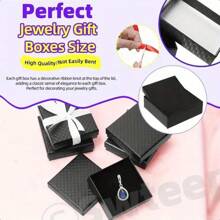 2/5/8/10/12/15pcs Jewelry Box, Diamond Pattern Jewelry Packaging Box, Silver Jewelry Necklace Box, Ring & Earring Storage Box - Gift Boxes - View 12