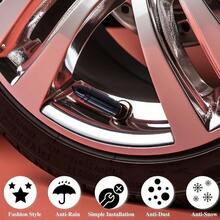 4PCS Bullet Style Tire Valve Stem Caps Corrosion Resistant Universal Aluminium Alloy Dustproof Tire Valve Stem Covers For Cars SUV Trucks Bikes Motorcycles Bicycles Black