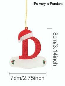 1pc Christmas Tree Decoration Letter Pendant 26 Letters Acrylic Pendant Xmas New Year Decor Ornament Home Holiday,Christmas Tree Ornaments For Ornament Personalized,Christmas