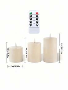 3pcs Remote Control LED Flickering Electronic Candle Lights - Battery Powered Night Lights, Realistic Candle Design Suitable For Birthday, Wedding, Home Decor, Party Events, Proposal, Christmas, Valentine's Day, Candle Lighting, Flame Effect Lighting - ánh sáng trắng ấm áp - Xem 8
