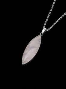 1 chiếc vòng cổ đá tự nhiên cho phụ nữ hình mắt ngựa pha lê mặt hạt thủ công mặt dây chuyền bằng thép không gỉ dây chuyền trang sức quà tặng H709 - Vòng cổ - Xem 18