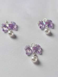 10pcs New Plated Colorful Transparent Small Bowknot Bow Pendant DIY Handmade Phone Strap Chain Beads Earring Accessories