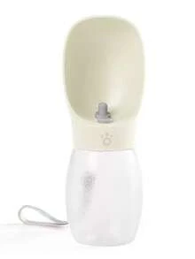 1个550毫升可折叠轻便塑料宠物水瓶，浅蓝色，便携式旅行水碗，适合狗狗，可用于露营、散步和户外活动，宠物用品