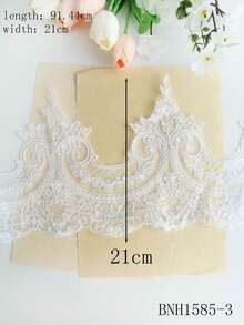 Viền xương thêu ren cổ điển với các mảnh pha lê, phụ kiện trang trí quần áo và dệt gia dụng tự làm, chiều dài: 91,44cm, chiều rộng: 21cm - Bến Bái - Xem 3